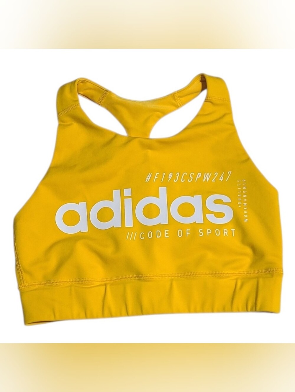 Adidas Women’s Yellow Sports Bra Swim Top - Code of Sport S